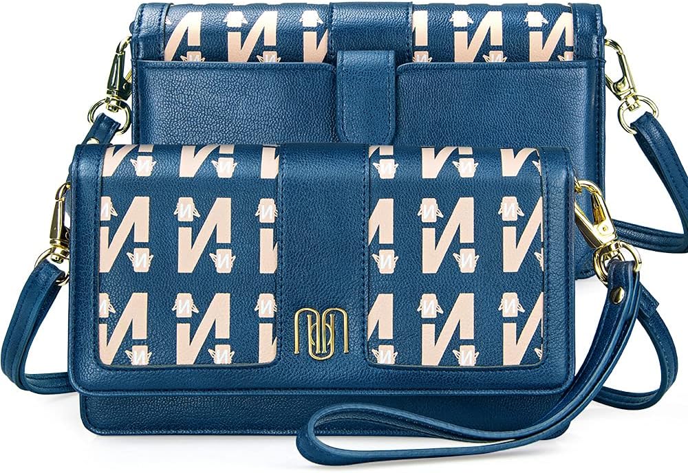 nuoku Women Small Crossbody Bag Cellphone Purse Wallet with RFID Card Slots 2 Straps Wristlet