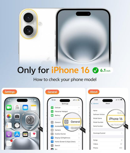 FNTCASE for iPhone 16 Case: [Compatible with Magsafe] [Screen Protector] Anti Yellowing Transparent Clear Magnetic Phone Cover - Military Grade Shockproof Drop Proof Protective Cases - Clear