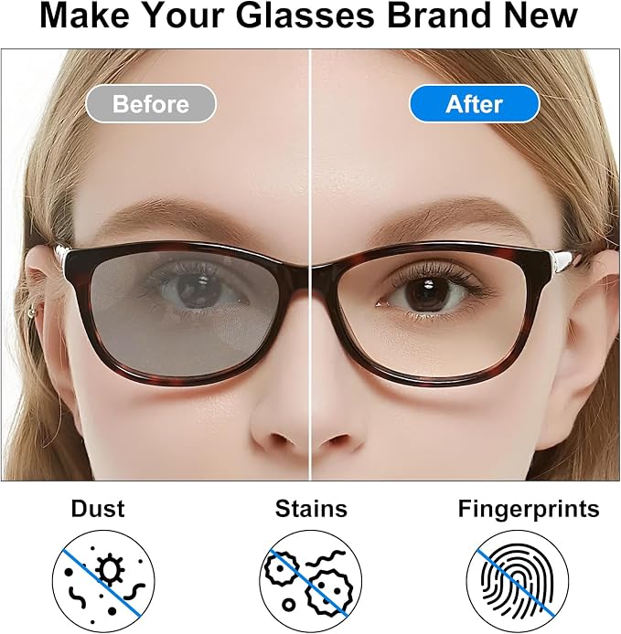 haino Glasses Cleaner, Travel Eyeglass Cleaner, Multifunctional Glasses Cleaning Kit with Microfiber Cleaning Cloth, Portable Screen Cleaner