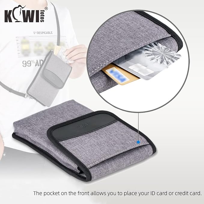 KIWIFOTOS Travel Cell Phone Pouch Belt Pouch Phone Holster Crossbody Bag with Shoulder Strap for iPhone17 16 15 14 Pro Max Holder with Neck Lanyard Smartphone Walking Passport Wallet