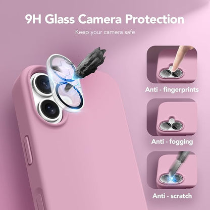 GONEZ Magnetic for iPhone 16 Case, Compatible with MagSafe, [Screen Protector + Camera Lens Protector], Liquid Silicone Shockproof Protective Phone Case for iPhone 16 6.1", Blackcurrant