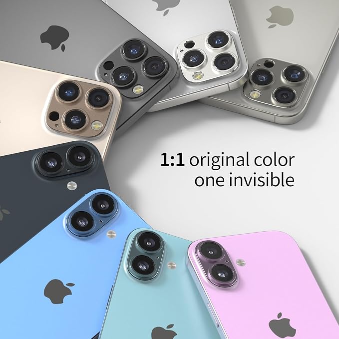 Camera Lens Protector Bumper for iPhone 16 Pro Max/iPhone 16 Pro,No Glass convex design, Silver