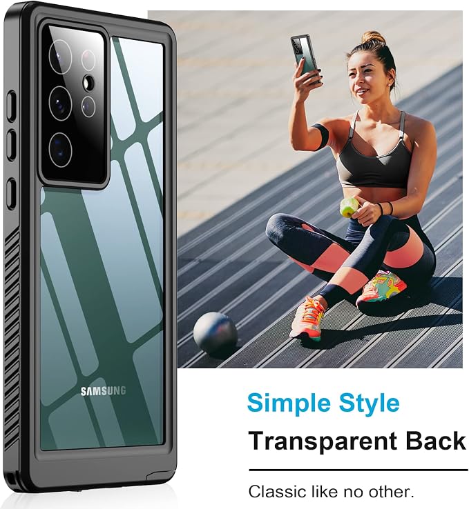 Temdan for Samsung Galaxy S22 Ultra Case Waterproof, Built in Screen Protector 360° Full Body Heavy Duty Shockproof IP68 Waterproof Galaxy S22 Ultra Case for Samsung S22 Ultra 5G 6.8 inch Black