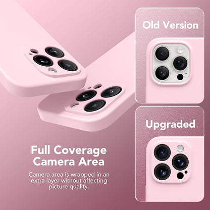Magnetic for iPhone 13 Pro Case, Compatible with MagSafe, [Full Camera Protection][Screen Protector] Silicone Shockproof Protective Phone Case for iPhone 13 Pro 6.1", Chalk Pink
