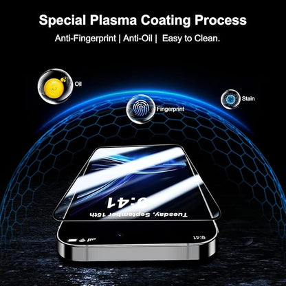 Compatible with iPhone 14 Plus Screen Protector HD Clarity With Automatic Dust Removal and Easy Installation Tool, 9H Hardness and Military Grade Shatterproof Tempered Glass