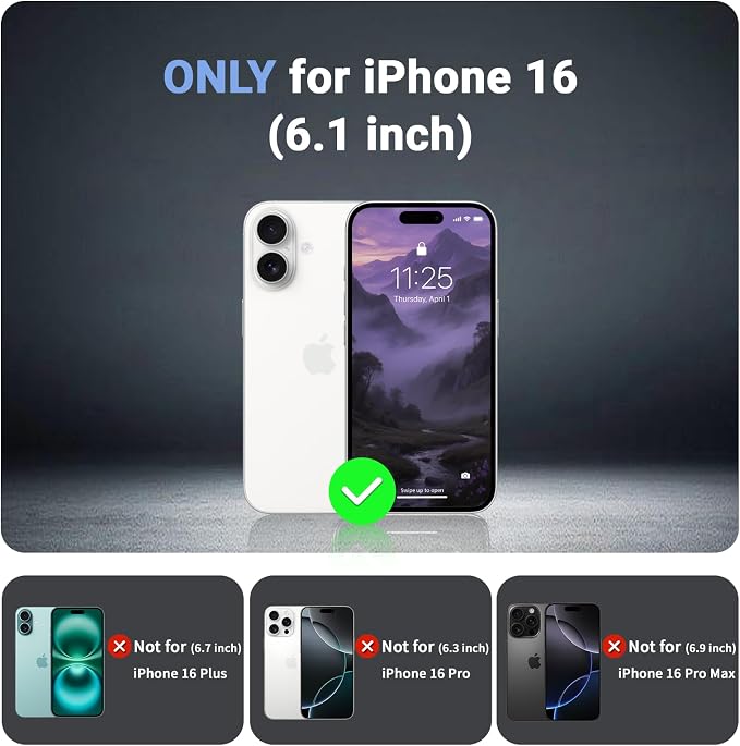 jaroco Magnetic for iPhone 16 Case, [Compatible with MagSafe][Military Grade Drop Protection][Heavy Duty Protection][Non-Slip][Shockproof] 2-Layer Durable Bumper Phone Case 6.1''-Dark Purple