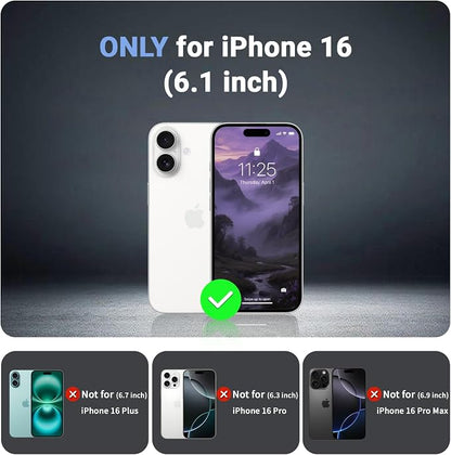 jaroco Magnetic for iPhone 16 Case, [Compatible with MagSafe][Military Grade Drop Protection][Heavy Duty Protection][Non-Slip][Shockproof] 2-Layer Durable Bumper Phone Case 6.1''-Dark Purple