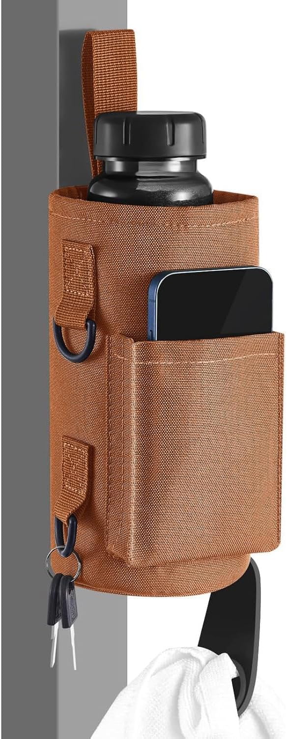 Magnetic Gym Bag with Phone Pocket Water Bottle Holder – 6 Built-in Magnets for Hands-Free Use – Ideal for Workouts, Outdoor, Travel – Securely Attaches to Equipmen