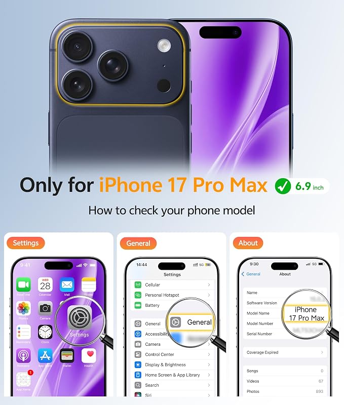 FNTCASE for iPhone 17 Pro Max Case: [Compatible with Magsafe] Translucent Matte Cases with [Full Camera Protection] [Screen Protector] Military Grade Shockproof Protective Phone Cover - Purple