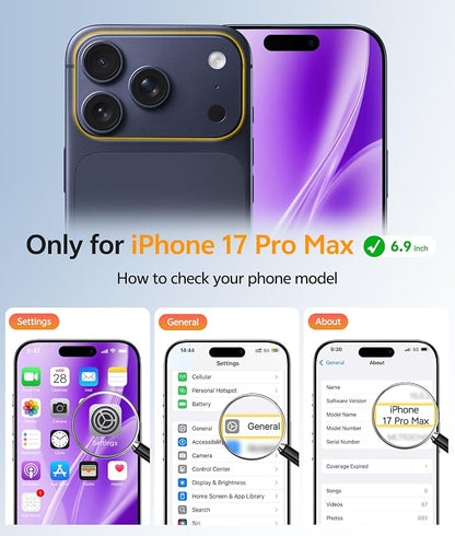 FNTCASE for iPhone 17 Pro Max Case: [Compatible with Magsafe] Translucent Matte Cases with [Full Camera Protection] [Screen Protector] Military Grade Shockproof Protective Phone Cover - Purple