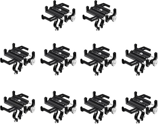 NineLeaf 10PK Bike Phone Mount Holder, Aluminum Motorcycle Phone Mount, Handlebar Mounted Cell Phone Holder for Bike, Camera Friendly, Rotatable, Universal Bicycle Phone Mount for 2.2-3.7 Inch Phones