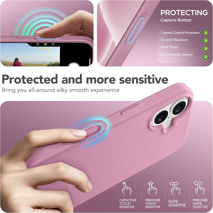 GONEZ Magnetic for iPhone 17 Case, Compatible with MagSafe, [Screen Protector + Camera Lens Protector], Liquid Silicone Anti-Scratch Shockproof Protective Phone Case 6.3 inch, Blackcurrant