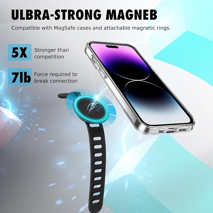 Stroller Phone Holder for Magsafe iPhone 17 16 15 14 13 12 Steering Wheel Phone Mount for Peloton, GYM, Treadmill, Wrist, Shopping Carts, Bikes, Bar Magnetic Mount Adapter Accessories for All Phones