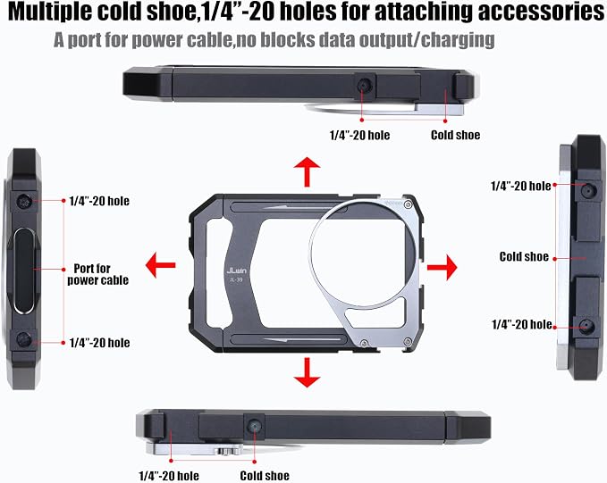 Fotga Universal Smartphone Cage Photo Video Stabilizer W/Handles + 67mm Variable ND Filter for iPhone 17 16 15 14 Pro Max Samsung Cell Phone Vlog Live Stream Video Recording, Cold Shoe Tripod Mount