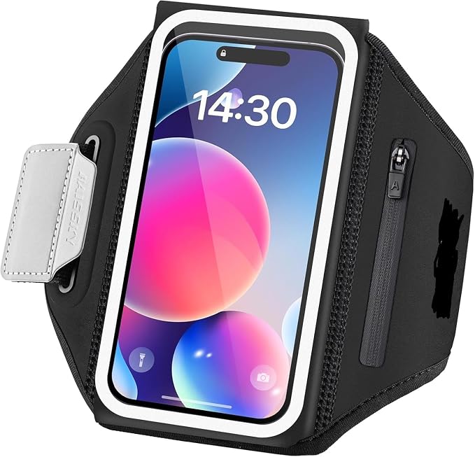 TOCOL for Cell Phone Running Armband with Zipper Pocket Armband Case Running Holder for iPhone