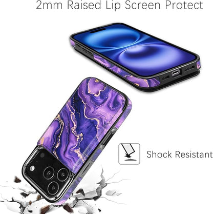 uCOLOR for iPhone 17 Pro Wallet Case with Card Holder PU Leather RFID Blocking Design iPhone 17 Pro flip case for Women Men Magnetic Clasp Kickstand Design 6.3 inch (Amethyst Dreams)