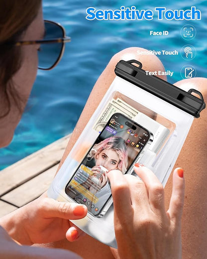 Extra Large Size Waterproof Phone Pouch - [Floating] Water Proof Pouch for iPhone Galaxy Google and More, IPX8 Waterproof Dry Bag for Beach Vacation Belongings