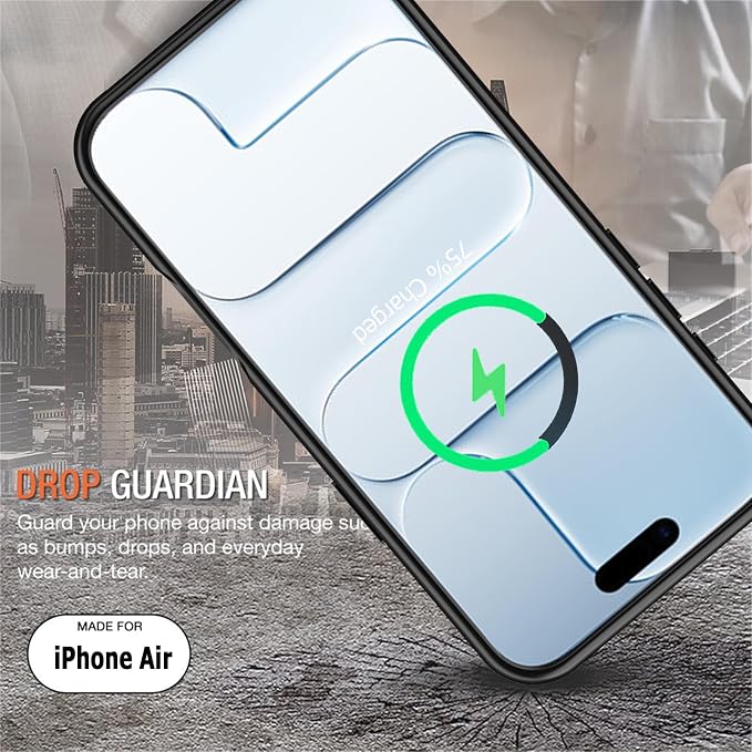 Battery Case for iPhone Air,Upgraded 12000mAh Rechargeable Portable Charging Case with Wireless Charging Compatible for iPhone 17 Air (6.5 inch) with Carplay Extended Battery Pack Charger Case (Black)