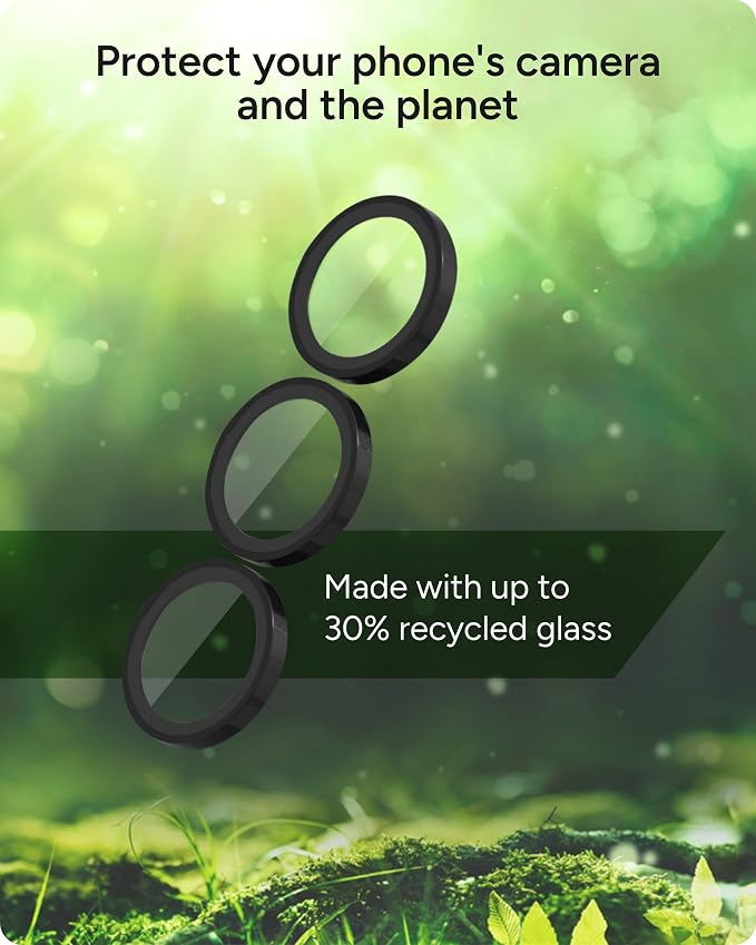 ZAGG Glass Elite Anti-Reflective Samsung Galaxy S25 Camera Lens Protector – Anti-Glare Technology, Maximum Impact & Scratch Resistance, Smudge-Free Surface, Recycled Materials