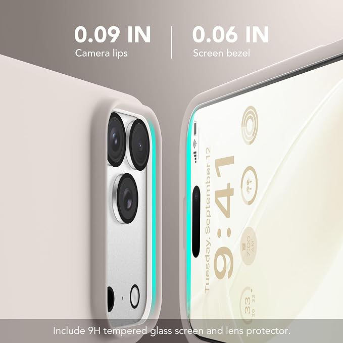 GONEZ Magnetic for iPhone 17 Pro Case, [Compatible with MagSafe] Anti-Scratch Microfiber Lining & Screen Protector, Silicone Camera Control, Shockproof Slim Phone Cover 6.3 inch, Stone