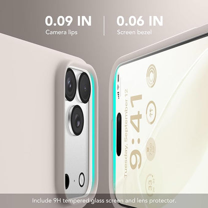 GONEZ Magnetic for iPhone 17 Pro Case, [Compatible with MagSafe] Anti-Scratch Microfiber Lining & Screen Protector, Silicone Camera Control, Shockproof Slim Phone Cover 6.3 inch, Stone