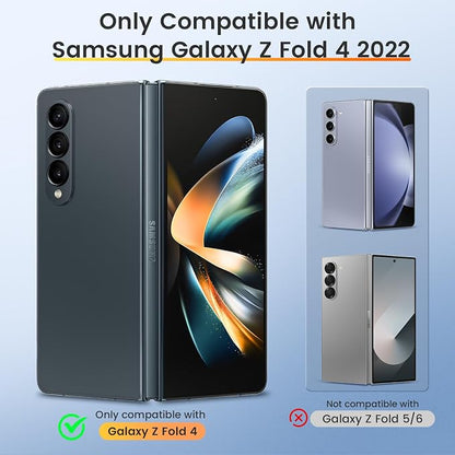 VEGO for Galaxy Z Fold 4 Case Built-in Privacy Screen Protector& Kickstand | Slide Camera Cover & Hinge Protection Full-Body Protective Phone Cover for Samsung Galaxy Z Fold 4 5G - Black