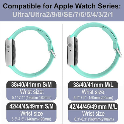 The LORD is my Shepherd Watch Band compatible with Apple Watch Laser Engraved iWatch Band Silicone 38mm 40mm 41mm 42mm 44mm 45mm 49mm Strap Jesus Psalm Christian God (42/44/45/49mm S/M, Beryl)