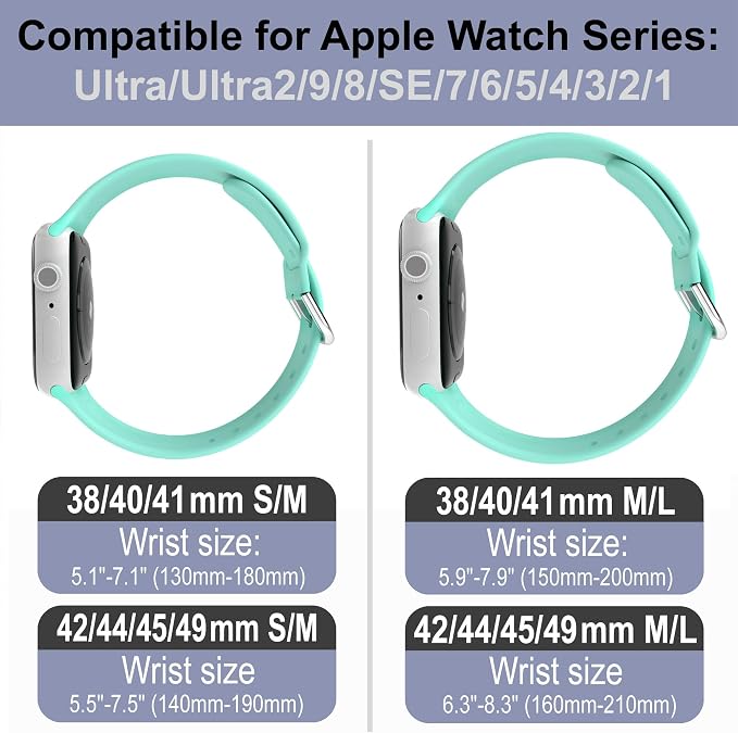 The LORD is my Shepherd Watch Band compatible with Apple Watch Laser Engraved iWatch Band Silicone 38mm 40mm 41mm 42mm 44mm 45mm 49mm Strap Jesus Psalm Christian God (42/44/45/49mm M/L, Beryl)