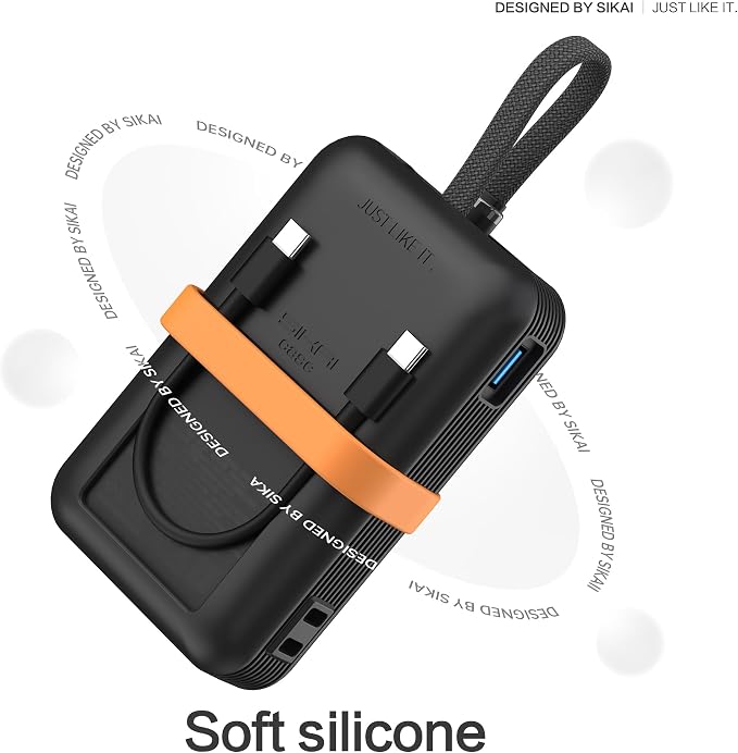 Silicone Case for Anker Zolo Power Bank 2025(20,000mAh 45W/30W) A1689/A1681 Protective Cover with Lanyard Hole, Compact | Tactile Grip | Impact Protection for Daily Use & Travel, Case Only (Black)