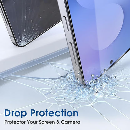 amFilm Auto-Alignment OneTouch for Samsung Galaxy S25 FE 6.7'' Screen Protector + Camera Lens Protector,Tempered Glass, 30 seconds Installation, Bubble Free, Case Friendly, Anti-Scratch [2+2 Pack]