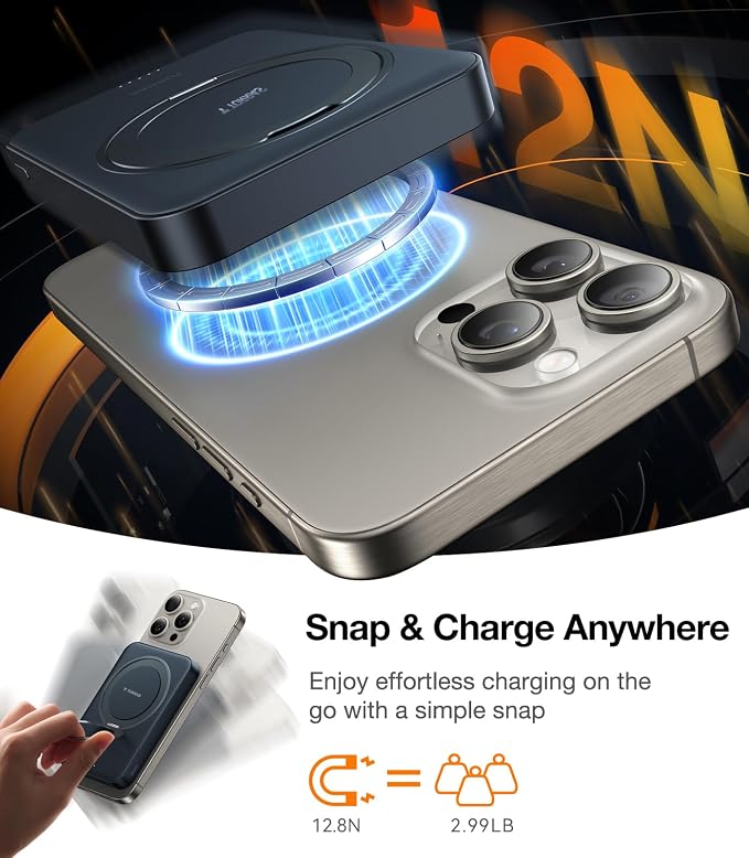 TORRAS Ostand 10,000mAh QI2 Magnetic Battery Pack with Stand & Magnetic Case — Buy Together to Save 15%