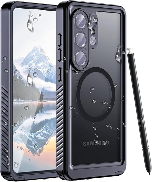 Hualele for Samsung Galaxy S26 Ultra Case Waterproof, Compatible with MagSafe, Built in Lens & Screen Protector Rugged Full Body Protection IP68 Underwater Cover Case for Galaxy S26 Ultra 5G Black