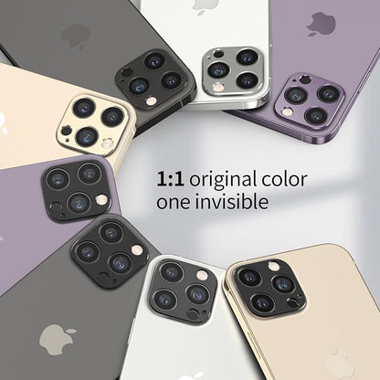 2 Packs Camera Lens Protector for iPhone 14 Pro Max/iPhone 14 Pro Matte Alloy Camera Cover Lens Shield No Lens [Unobstructed Shooting] [Case Friendly] [Premuim Metal] Silver