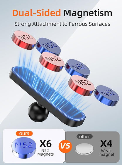 Dual Magnetic Phone Holder for Gym – 360° Rotating Gym Phone Mount Holder for MagSafe, Strong Magnets Cell Phone Holder Compatible with iPhone 16/15/14/13/12 Series Hands-Free Videos(921001)