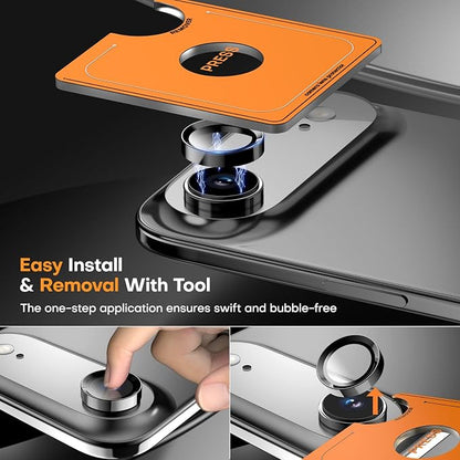 Camera Lens Protector for iPhone Air,Tempered Glass Metal Individual Camera Cover Screen[Anti-drop] Case Friendly- Space Black