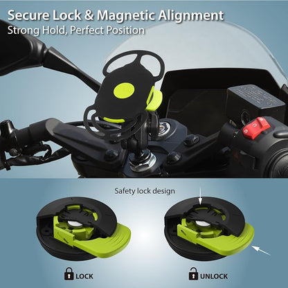 BONE Moto Tie Connect Kit 3 - Fork Stem, Magnetic Motorcycle Phone Mount, Detachable & 360° Rotatable, Heavy Duty & Shock-Absorbing Scooter iPhone Holder for 4.7"–7.2" Smartphones (Fork Stem)
