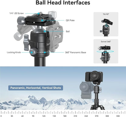 SmallRig VT-20 Aluminum Mini Tripod, 20" Desktop Tripod with 360° Ball Head, Compact Desktop Tripods for DSLR Camera Video Camcorder, Load up to 13lb/6kg