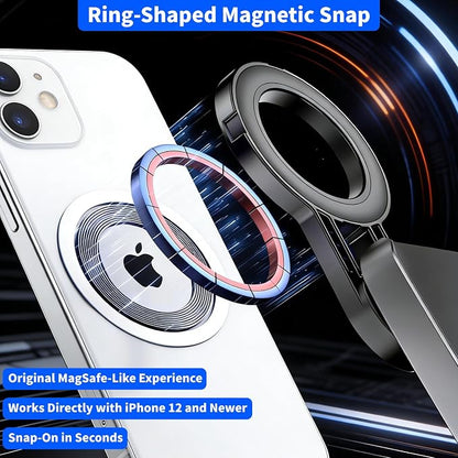 4-in-1 Magnetic Selfie Stick for iPhone/Android - Multifunctional 360° Rotation Extendable Tripod with Detachable Remote, Universal Phone Mount & Metal Ring (Magnetic or Clip Combo)