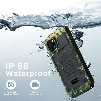Mitywah Waterproof Case for iPhone 14 Plus, Heavy Duty Shockproof Case with Built-in Screen Protector, Full Body Underwater Protective Metal Case 6.7 inch, Camouflage