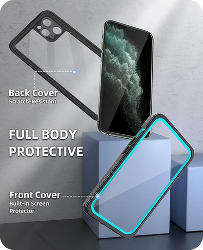 WIFORT for iPhone 11 Pro Waterproof Case - [Certified Water Proof & Military Protection] with [Built-in Screen Protector], Full Body Shockproof Phone Case Cover for iPhone 11 Pro 5.8" - Teal
