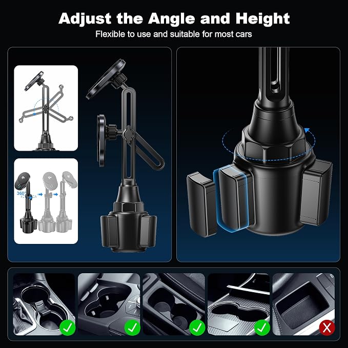 for Qi2 15W Wireless MagSafe Car Mount Charger Cup Phone Holder,15W Fast Charging Charger Phone Holder Mount for iPhone Air/17/16/15/14/13/12, Galaxy S25, Fast Charging for Magnetic iPhone Accessories