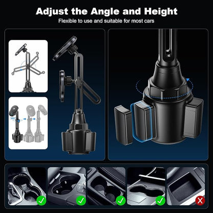 for Qi2 15W Wireless MagSafe Car Mount Charger Cup Phone Holder,15W Fast Charging Charger Phone Holder Mount for iPhone Air/17/16/15/14/13/12, Galaxy S25, Fast Charging for Magnetic iPhone Accessories