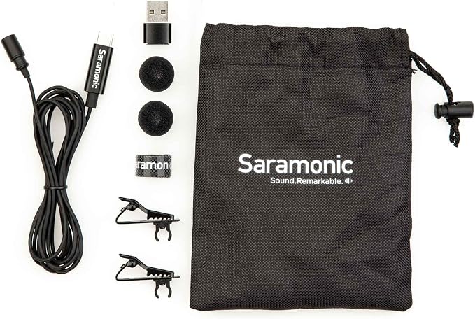 Saramonic LavMicro-U USB C Lavalier Microphone for iPhone 15, iPad, Android, Omnidirectional Condenser Lapel Mic for Vlogging, Interviews, YouTube, TikTok
