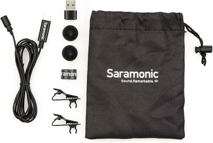 Saramonic LavMicro-U USB C Lavalier Microphone for iPhone 15, iPad, Android, Omnidirectional Condenser Lapel Mic for Vlogging, Interviews, YouTube, TikTok
