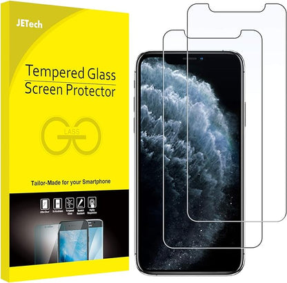 JETech Screen Protector for iPhone 11 Pro/Xs/X, 2-Pack | HD Clear, Face ID Compatible, Anti-Scratch Glass