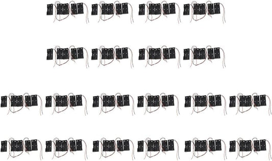 100 Pcs 2 x 1.5V AA Battery Holder Case Box Black W Wire Leads