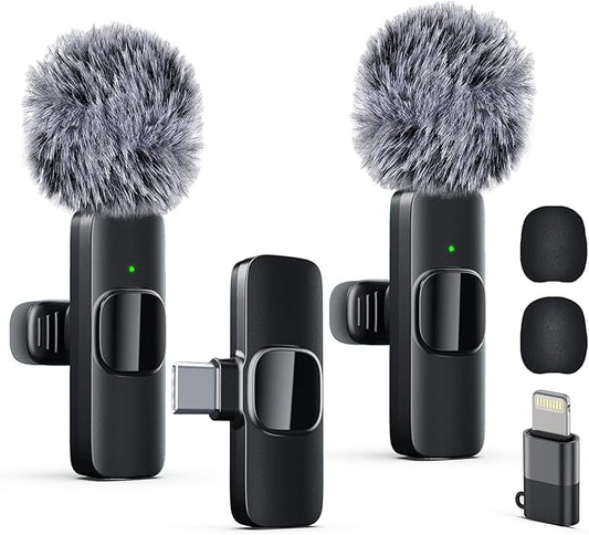 Labstandard Professional Wireless Lavalier Lapel Microphone for iPhone, iPad, mini Video Recording Mic forInterview Video Podcast Vlog YouTube&Livestream, Noise Reduction, Plug &Play
