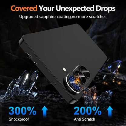 for Samsung Galaxy S26 Plus Camera Lens Protector, Electroplated Matte Back with 9H Tempered Glass Lens Protector, [Strong Adsorption] [Case-Friendly] Metal Ring HD Clear Lens Cover, Black