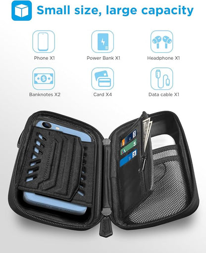 whale fall 360° Rotatable Bike Phone Holder, Waterproof Handlebar Bag with Touchscreen & Storage, Durable Bike Phone Mount for Navigation, Essential Bicycle Accessories for Phones Under 7"