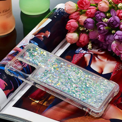 Liquid Phone Case für Galaxy A71 Glitter, Women Girls Bumper Case Bling Waterfall Liquid Case Resistant Silicone Back Case Glitter Protective Cover Shockproof Compatible with Samsung Galaxy A71